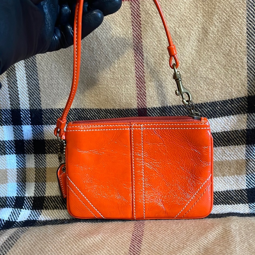 Coach Orange Mini Wristlet